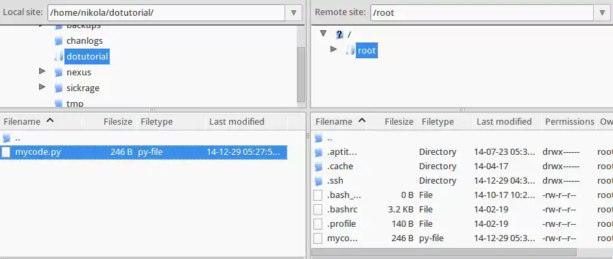 FileZilla Folder View